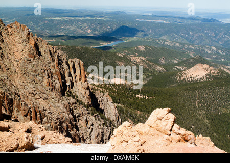 Vue de près du sommet de Pikes Peak, Colorado USA Banque D'Images