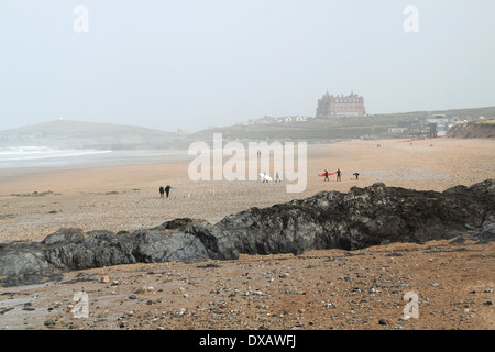 La plage de Fistral, Newquay, Cornwall, Angleterre, Grande-Bretagne, Royaume-Uni, UK, Europe Banque D'Images