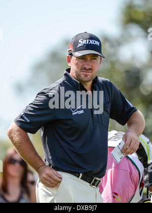 Orlando, Floride, USA. Mar 22, 2014. Graeme McDowell sur le 10e tee au cours de troisième cycle de l'action golf Arnold Palmer Invitational présentée par Mastercard tenue à Arnold Palmer's Bay Hill Club & Lodge à Orlando, FL : Cal Crédit Sport Media/Alamy Live News Banque D'Images