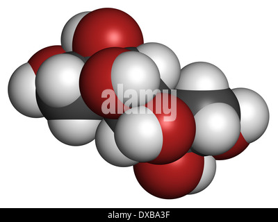 Le mannitol (mannite, la manne de sucre) molécule. Utilisé comme édulcorant, drogue, etc. Banque D'Images