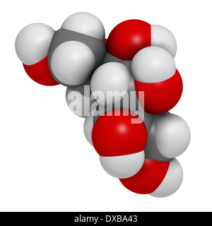 Le mannitol (mannite, la manne de sucre) molécule. Utilisé comme édulcorant, drogue, etc. Banque D'Images