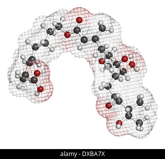 Mupirocine (pseudomonic) molécule d'antibiotiques. Utilisé en application topique contre les bactéries gram-positives. Banque D'Images