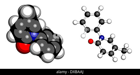 La pirfénidone la fibrose pulmonaire idiopathique (FPI) molécule pharmaceutique. IPF est une rare maladie pulmonaire. Banque D'Images