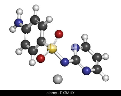 Sulfadiazine d'antibactérien topique molécule pharmaceutique. Utilisé dans le traitement de plaies et brûlures. Banque D'Images