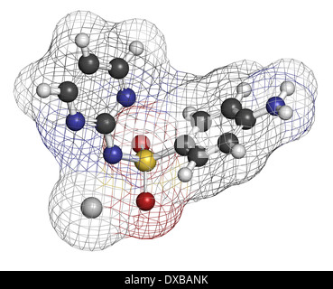 Sulfadiazine d'antibactérien topique molécule pharmaceutique. Utilisé dans le traitement de plaies et brûlures. Banque D'Images