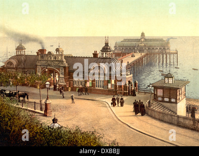 La jetée, Southend-on-Sea, Angleterre - l'entrée du Southend-on-sea jetée, la plus longue jetée, mesure 1.34 miles (2.16 km), vers 1900 Banque D'Images