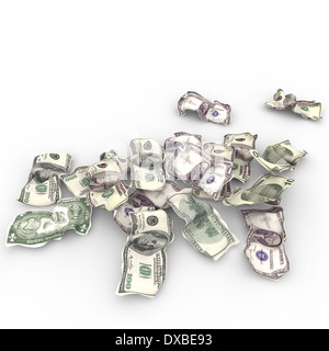 Papier broyé notes sur le contexte isolé Banque D'Images