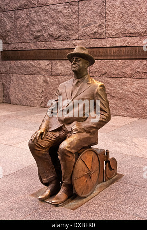 Franklin D. Roosevelt statue au FDR Memorial à Washington D. C., USA Banque D'Images