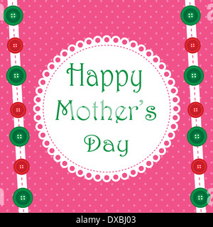 Happy Mothers Day Card Design avec Vector et tissu Banque D'Images