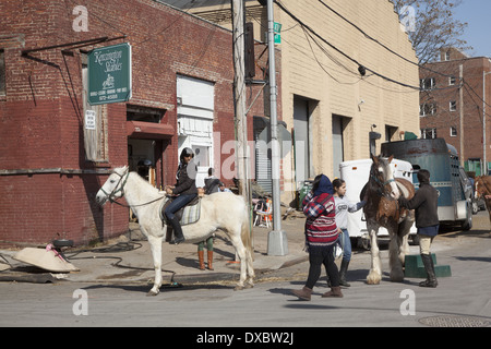 L'ancien Kensington d'équitation près de Prospect Park, à Brooklyn, New York. Banque D'Images