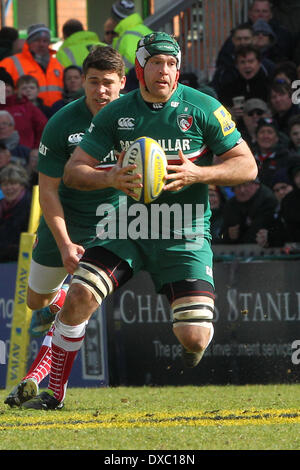 Leicester, Royaume-Uni. Mar 23, 2014. Julian Salvi de Leicester Tigers en action pendant le match de rugby Premiership Aviva entre Leicester Tigers et Exeter à Welford Road Crédit : Action Plus Sports/Alamy Live News Banque D'Images