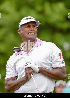 Orlando, Floride, USA. 23 mars, 2014. Vijay Singh en ronde finale de l'action golf Arnold Palmer Invitational présentée par Mastercard tenue à Arnold Palmer's Bay Hill Club & Lodge à Orlando, FL : Cal Crédit Sport Media/Alamy Live News Banque D'Images