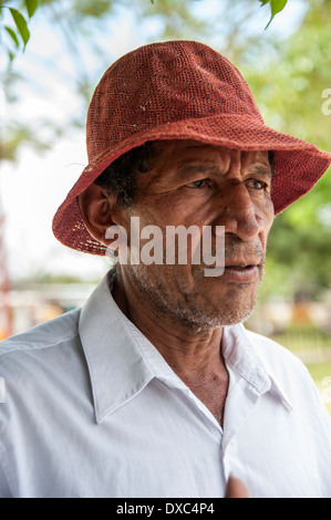 Péruvien afro-hommes de yapatera. Village de Piura, Pérou. Banque D'Images