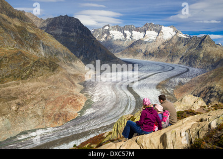 Glacier d'Aletsch, Valais, Alpes Suisses, Suisse, Europe Banque D'Images