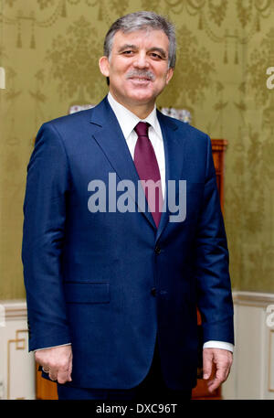 Le président de la Turquie Abdullah Gül lors d'une audience au Palais Huis ten Bosch, La Haye, Pays-Bas, 23 mars 2014. Roi des Pays-Bas rencontre le président de l'avant le Sommet du SNRS à La Haye. Photo : PATRICK VAN KATWIJK/dpa AUCUN SERVICE DE FIL/ Banque D'Images