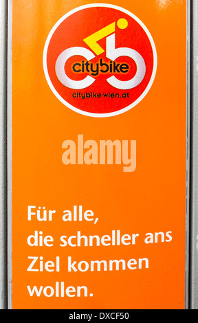 Avec le logo de l' système de partage de vélos viennois  citybike, vienne, autriche Banque D'Images