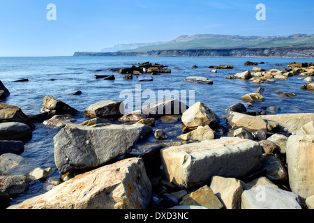 La baie de Kimmeridge, Dorset, UK, prises le jour de printemps fine Banque D'Images