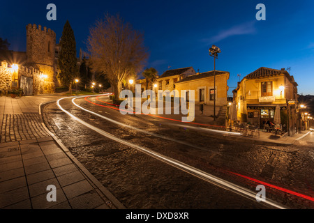 Crépuscule dans la vieille ville de Tolède, La Mancha, en Espagne. Banque D'Images