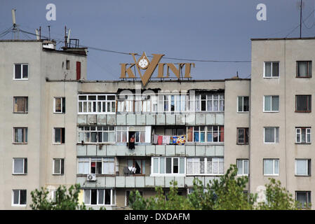 Bâtiments dans le centre-ville de Tiraspol, la capitale de la Transnistrie. En 1992 l'état auto-proclamé n'est pas agréé par un autre état. Banque D'Images