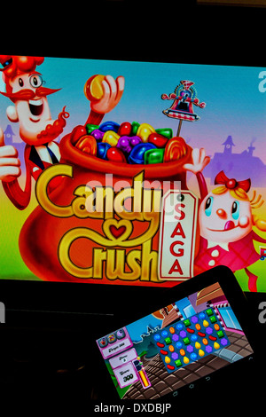 candy crush online entertainment Stock Photo - Alamy