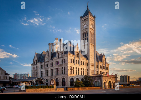 Union Station - la gare restaurée, aujourd'hui un hôtel de luxe, Nashville, Tennessee, USA Banque D'Images