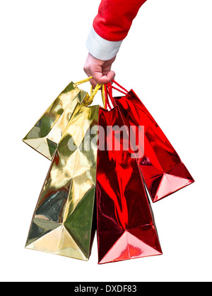 Tas de sacs-cadeaux de Noël brillant coloré un concept idéal pour shopping de Noël. Banque D'Images