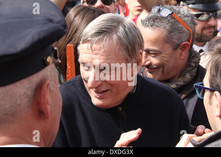 Latina, Italie. 22 mars 2014. Don Luigi Ciotti au Libera Jour de la mémoire et de l'engagement pour commémorer toutes les victimes de la Mafia, Latina, Italie. Credit : Gari Wyn Williams / Alamy Live News Banque D'Images