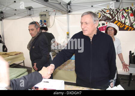 Latina, Italie. 22 mars 2014. Don Luigi Ciotti au Libera Jour de la mémoire et de l'engagement pour commémorer toutes les victimes de la Mafia, Latina, Italie. Credit : Gari Wyn Williams / Alamy Live News Banque D'Images