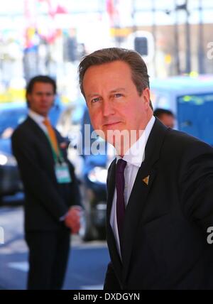 La Haye, Pays-Bas. 24Th Mar, 2014. Le Premier ministre britannique, David Cameron, arrive pour le troisième Sommet sur la sécurité nucléaire (SNN) à La Haye, Pays-Bas, le 24 mars 2014. Le troisième sommet sur la sécurité nucléaire (SNN) a donné le coup d'ici lundi, visant à prévenir le terrorisme nucléaire à travers le monde. Credit : Gong Bing/Xinhua/Alamy Live News Banque D'Images