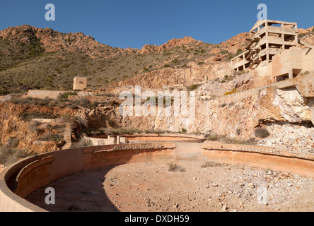 Cabo de Gata Nijar Parc naturel, des mines abandonnées à Rodalquilar, la Province d'Almeria, Andalousie, Espagne Europe Banque D'Images