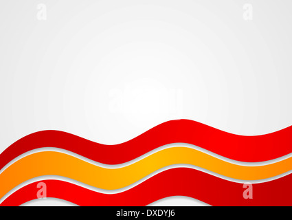 Résumé rouge et orange les ondes vectorielles Banque D'Images