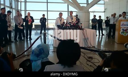 Kuala Lumpur, Malaisie. Mar 25, 2014. L'actualité l'confenrence sur les disparus du vol MH370 de Malaysia Airlines est tenue à Kuala Lumpur, Malaisie, le 25 mars 2014. Credit : Wang Shen/Xinhua/Alamy Live News Banque D'Images