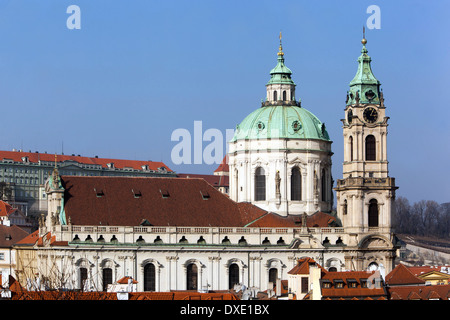 L'église Saint-Nicolas de Malá Strana Prague République Tchèque Banque D'Images