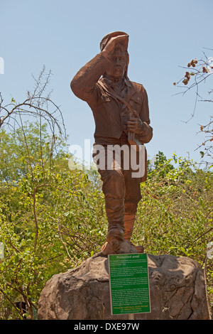 Statue de David Livingstone Zambie Chutes Victoria Banque D'Images