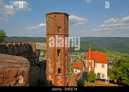 Château médiéval et maison du commandant Dilsberg partie de Neckargemund district Rhin-Neckar Baden-Wurttemberg Allemagne / Banque D'Images