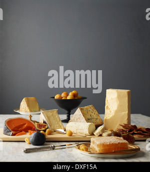Variété de fromages, Studio Shot Banque D'Images