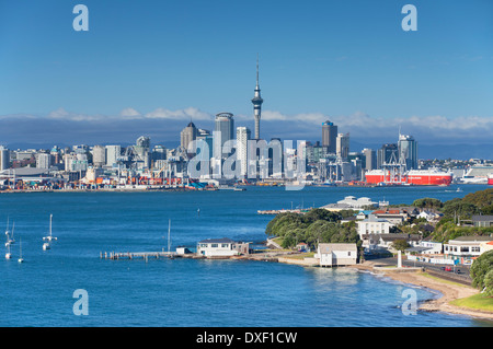 Avis de Devonport et Auckland skyline, Auckland, île du Nord, Nouvelle-Zélande Banque D'Images