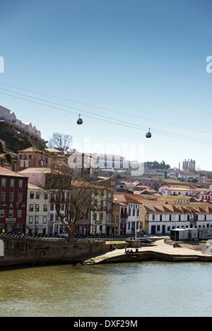 Cabines de téléphérique à Porto (Vila Nova de Gaia, Portugal) Banque D'Images