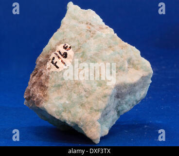 Échantillon minéral de spath fluor,(la fluorite) du Derbyshire. Banque D'Images