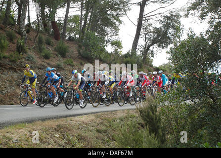 2013 Tour de Catalogne bike race près de Cassà de la Selva, Espagne Banque D'Images