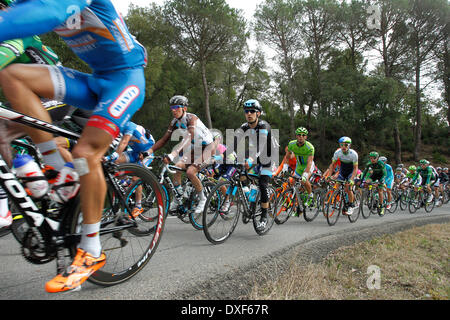 2013 Tour de Catalogne bike race près de Cassà de la Selva, Espagne Banque D'Images