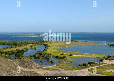 La lagune de Gran Roque, île de Gran Roque, archipel Los Roques Parc National Banque D'Images