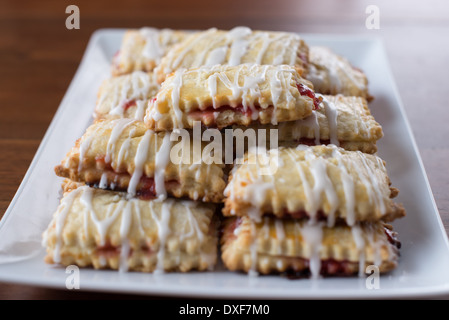 Desserts Tarte rhubarbe fraise Banque D'Images