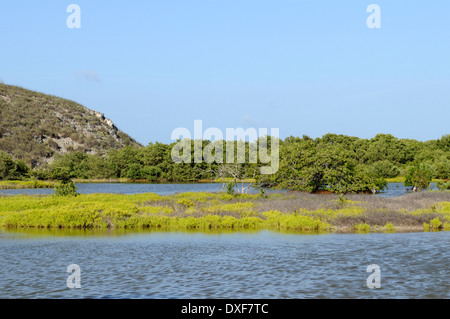 La lagune de Gran Roque, Los Roques Parc National Banque D'Images