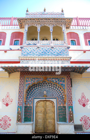 Peacock Gate à Jaipur City Palace Banque D'Images