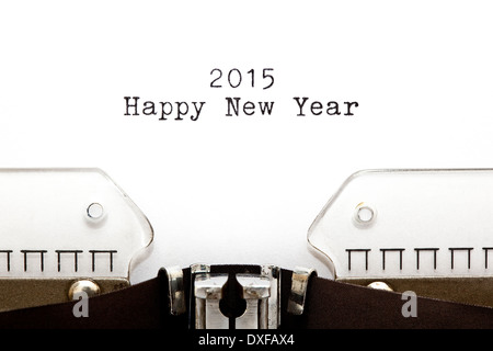 Bonne Année 2015 écrit sur une vieille machine à écrire. Banque D'Images