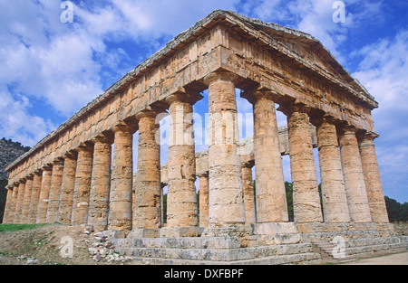 Temple grec de Ségeste, en Sicile, Italie Banque D'Images