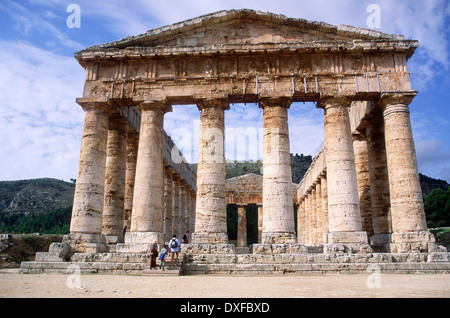 Temple grec de Ségeste, en Sicile, Italie Banque D'Images