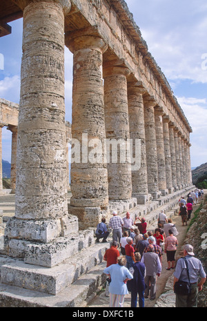 Temple grec de Ségeste, en Sicile, Italie Banque D'Images