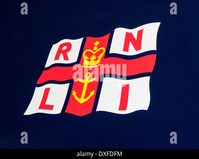 Le logo de la RNLI - Royal National Lifeboat Institution - Royaume-Uni. Banque D'Images